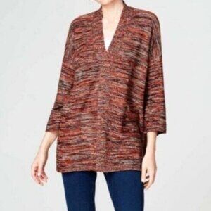 Pure Jill Campari Marled Knit Pullover Cotton Blend V Neck 3/4 Dolman Sleeve SP